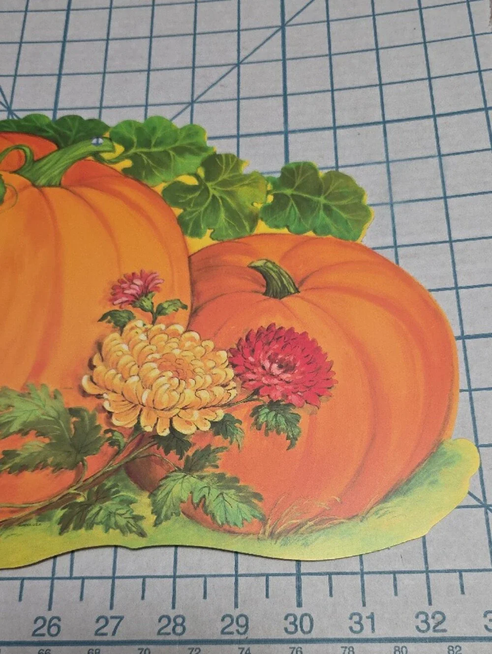 Orange Pumpkin Floral Wall Decor Die Cut, 13